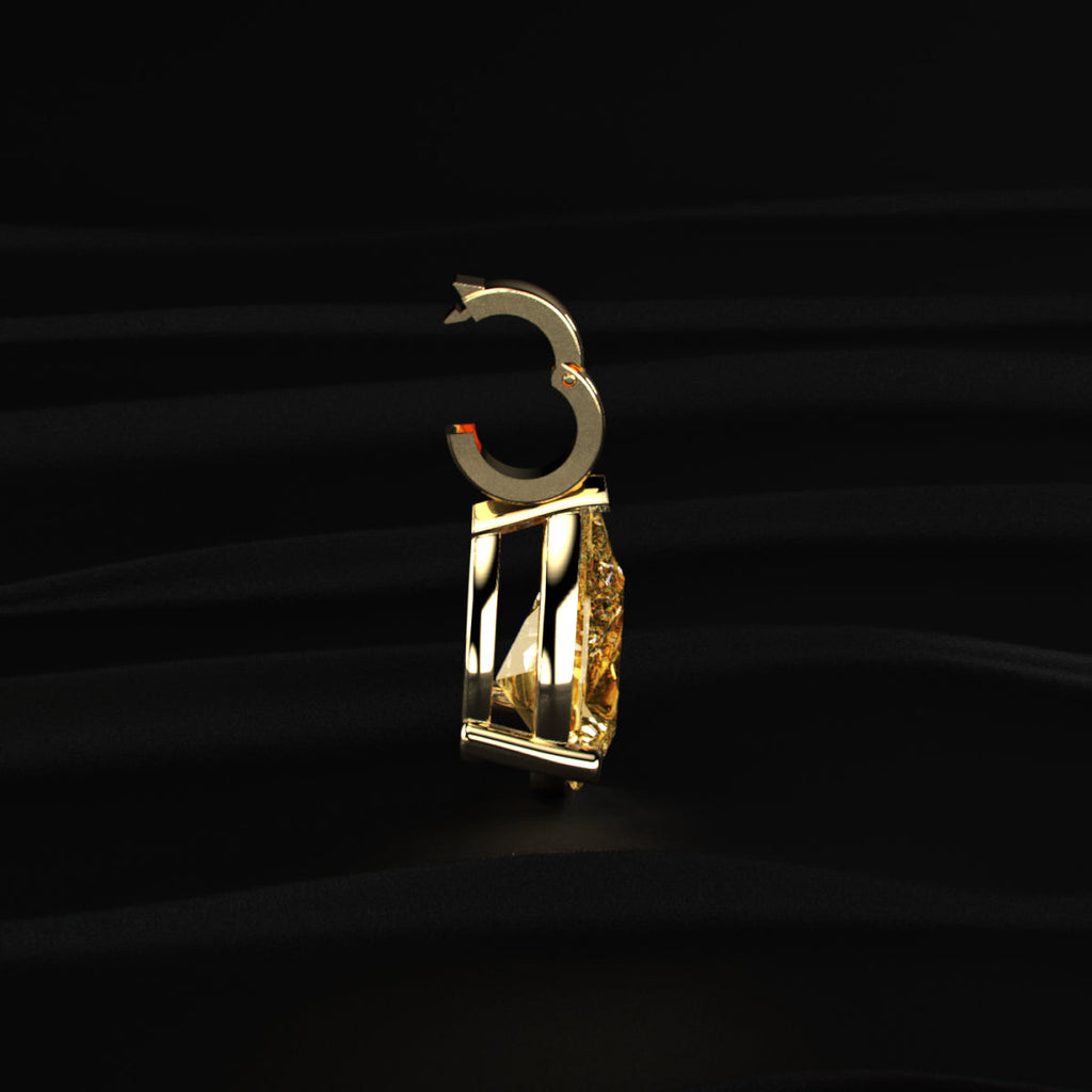 Yellow Radiant Diamond Solitaire Pendant