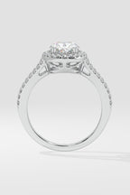 1.5 ct Oval Halo Split Shank Ring