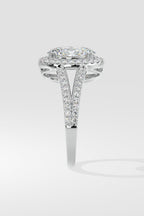 1.5 ct Oval Halo Split Shank Ring