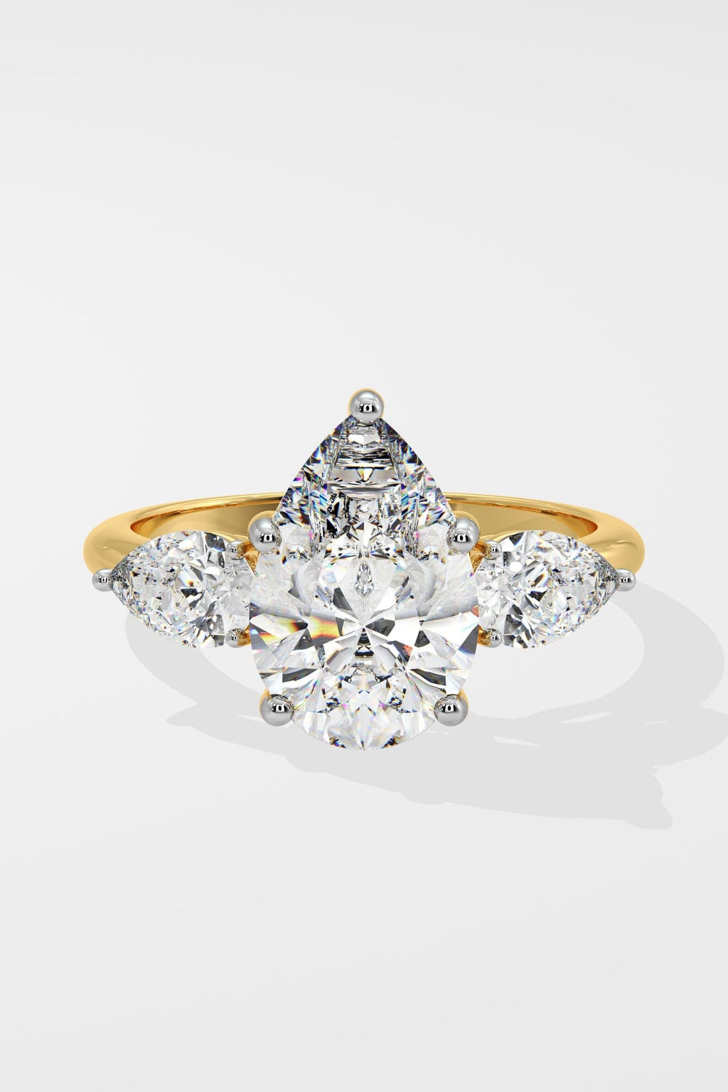 3 ct Pear Three Stone Ring