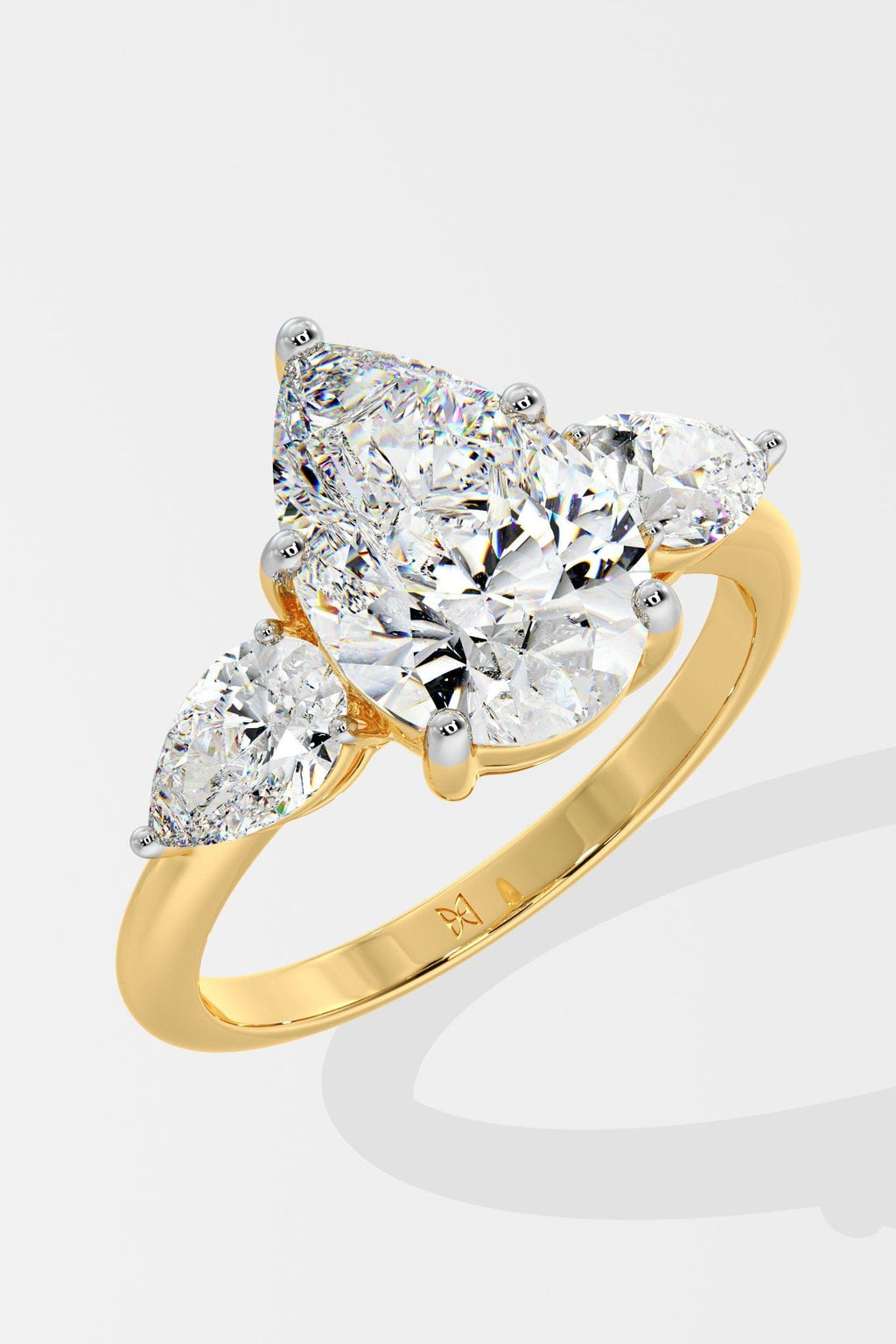 3 ct Pear Three Stone Ring