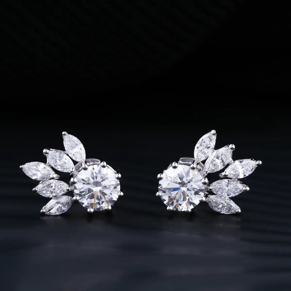 Flower Diamond Stud Earrings