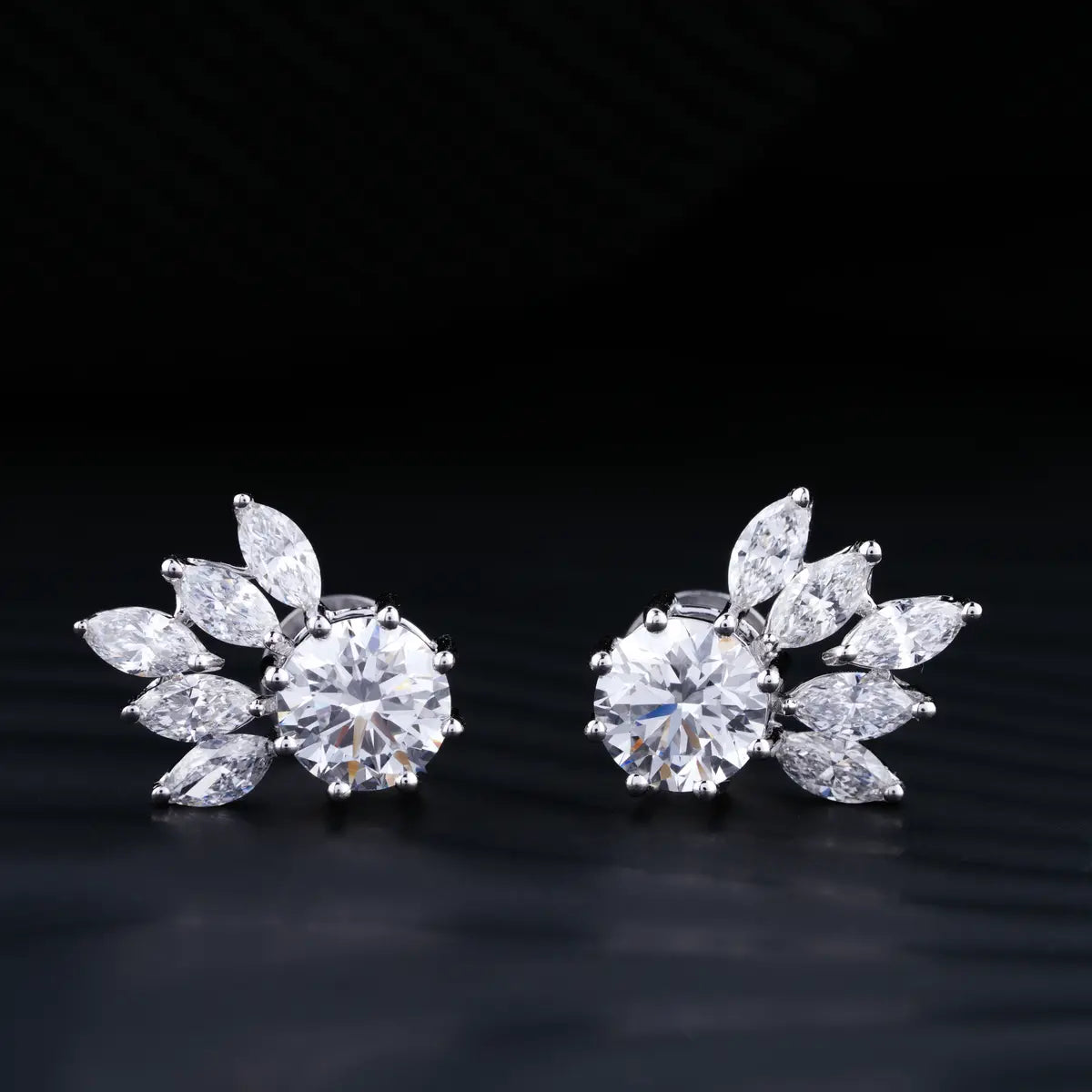 Flower Diamond Stud Earrings