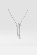 2 Stone Solitaire Necklace With Drops