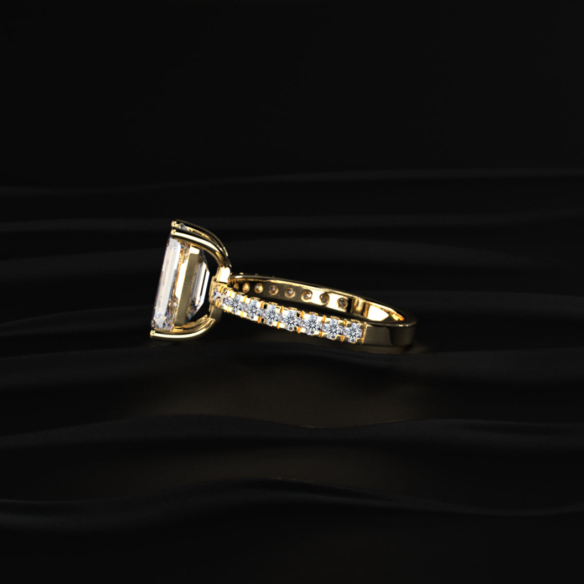 Basket of Mixed Cushion Solitaire Ring