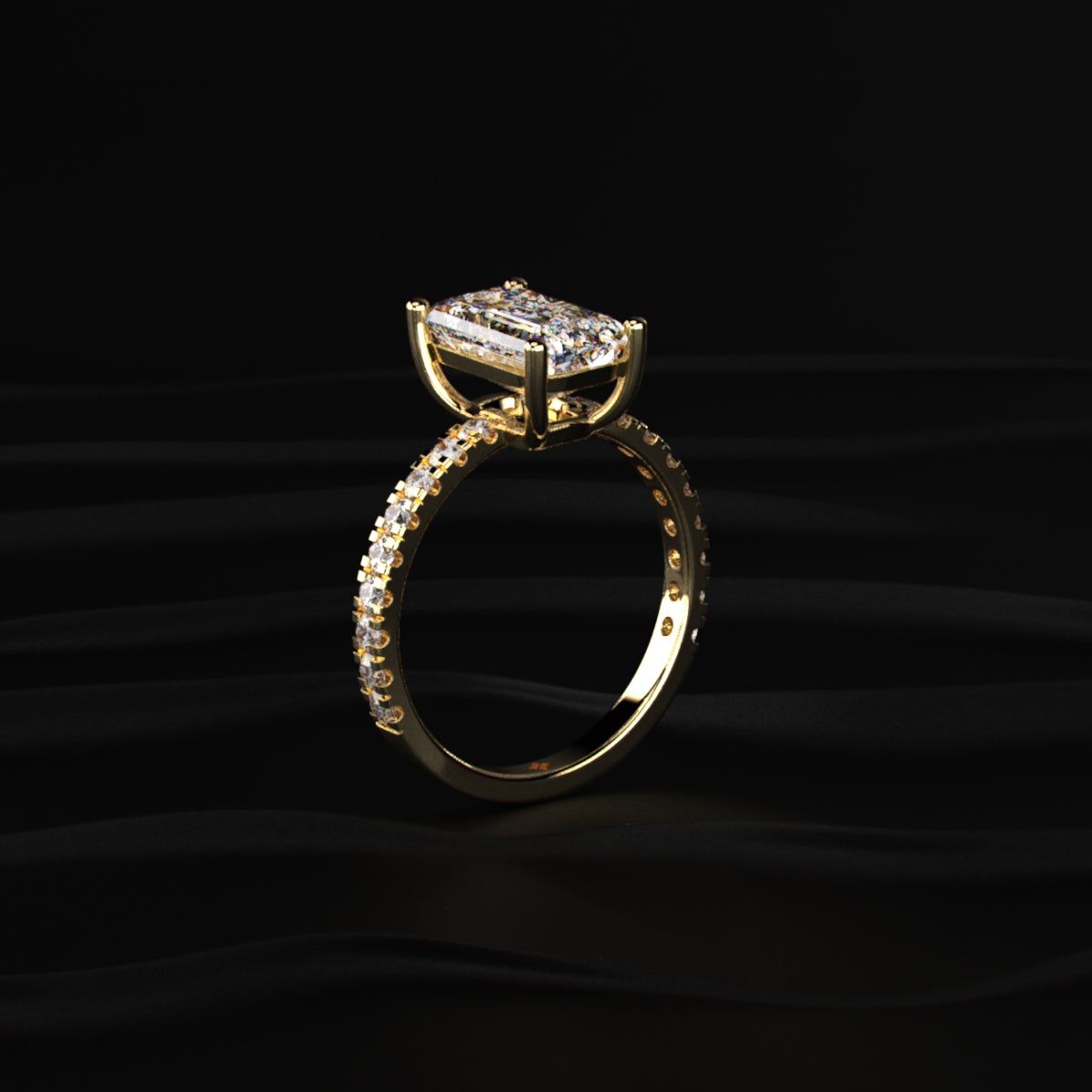 Basket of Mixed Cushion Solitaire Ring
