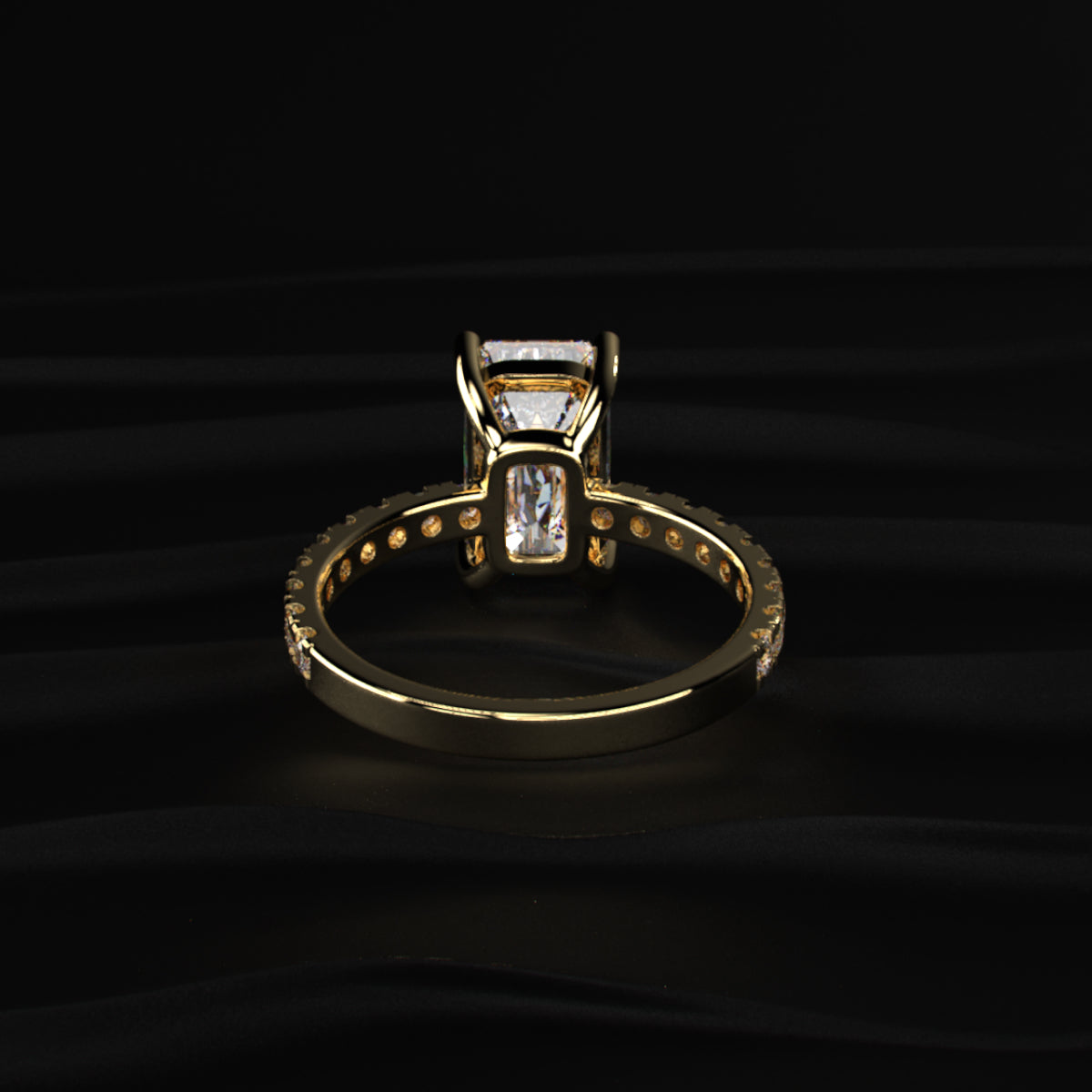 Basket of Mixed Cushion Solitaire Ring