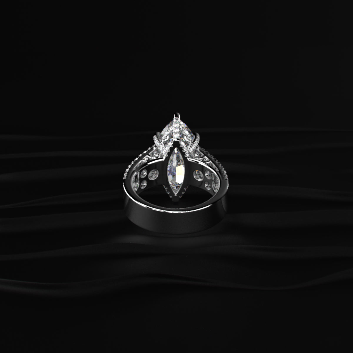 Marquise Cut Solitaire Diamond Ring