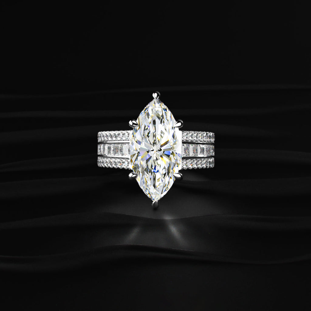 Marquise Cut Solitaire Diamond Ring