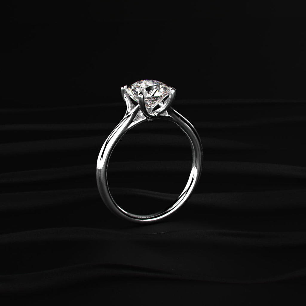 2ct Round Solitaire Engagement Ring With Mystique Stone