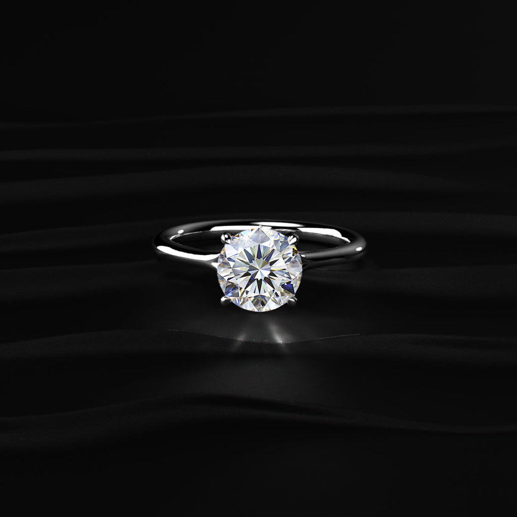 2ct Round Solitaire Engagement Ring With Mystique Stone