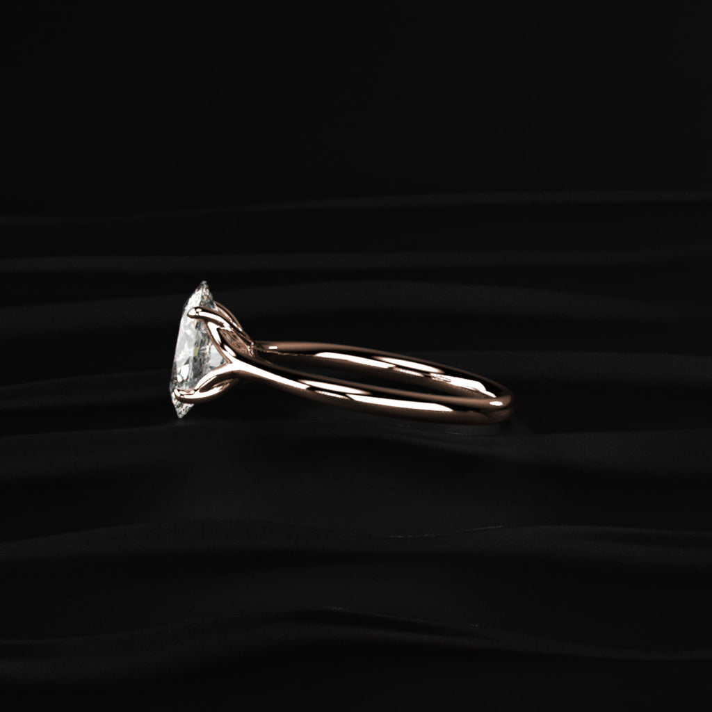 Oval Solitaire Engagement Ring With Mystique Stone