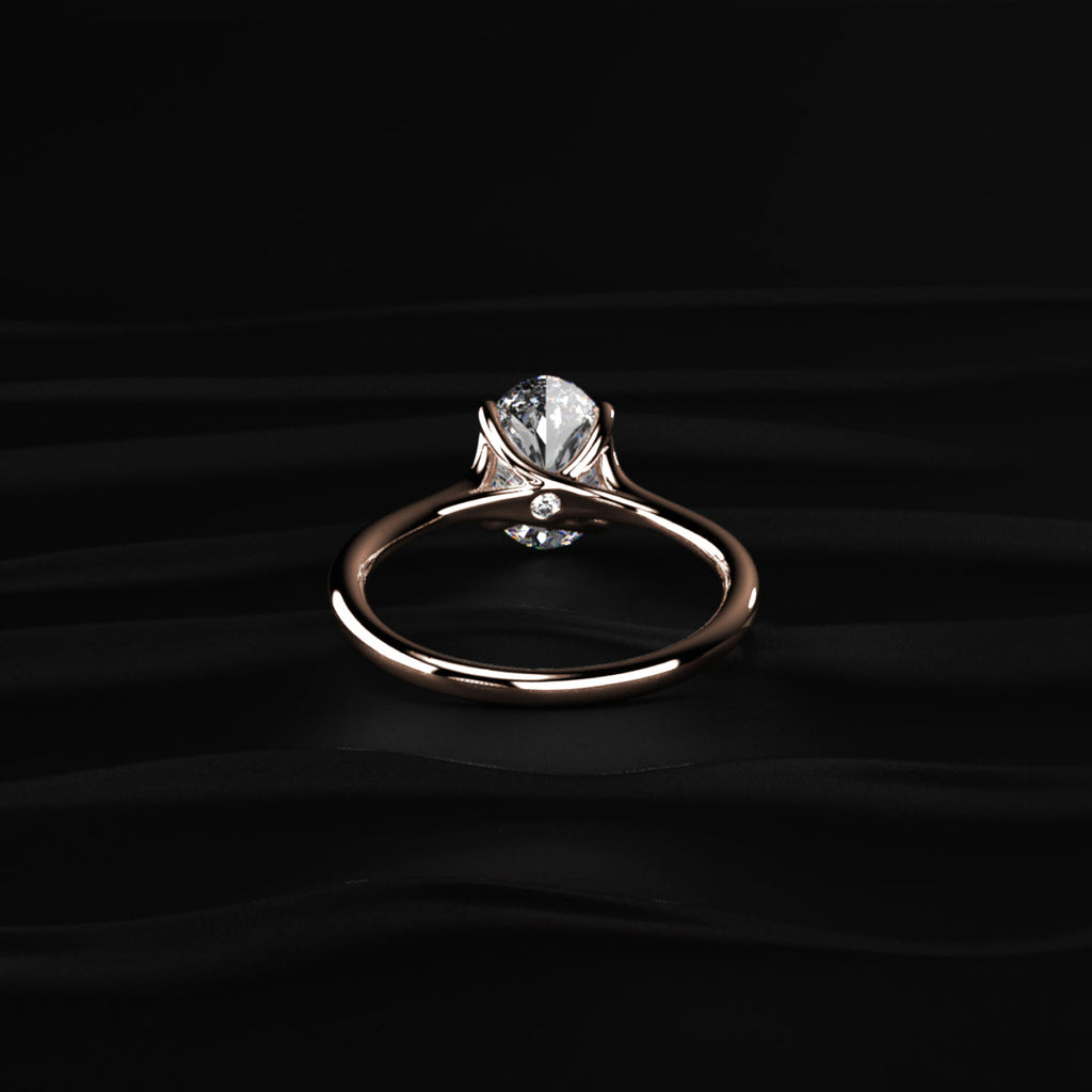 Oval Solitaire Engagement Ring With Mystique Stone