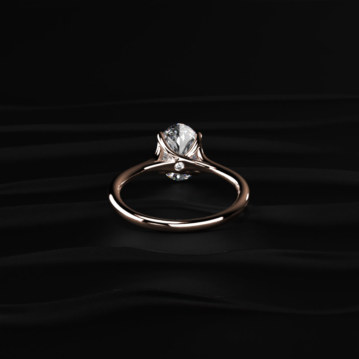 Oval Solitaire Engagement Ring With Mystique Stone