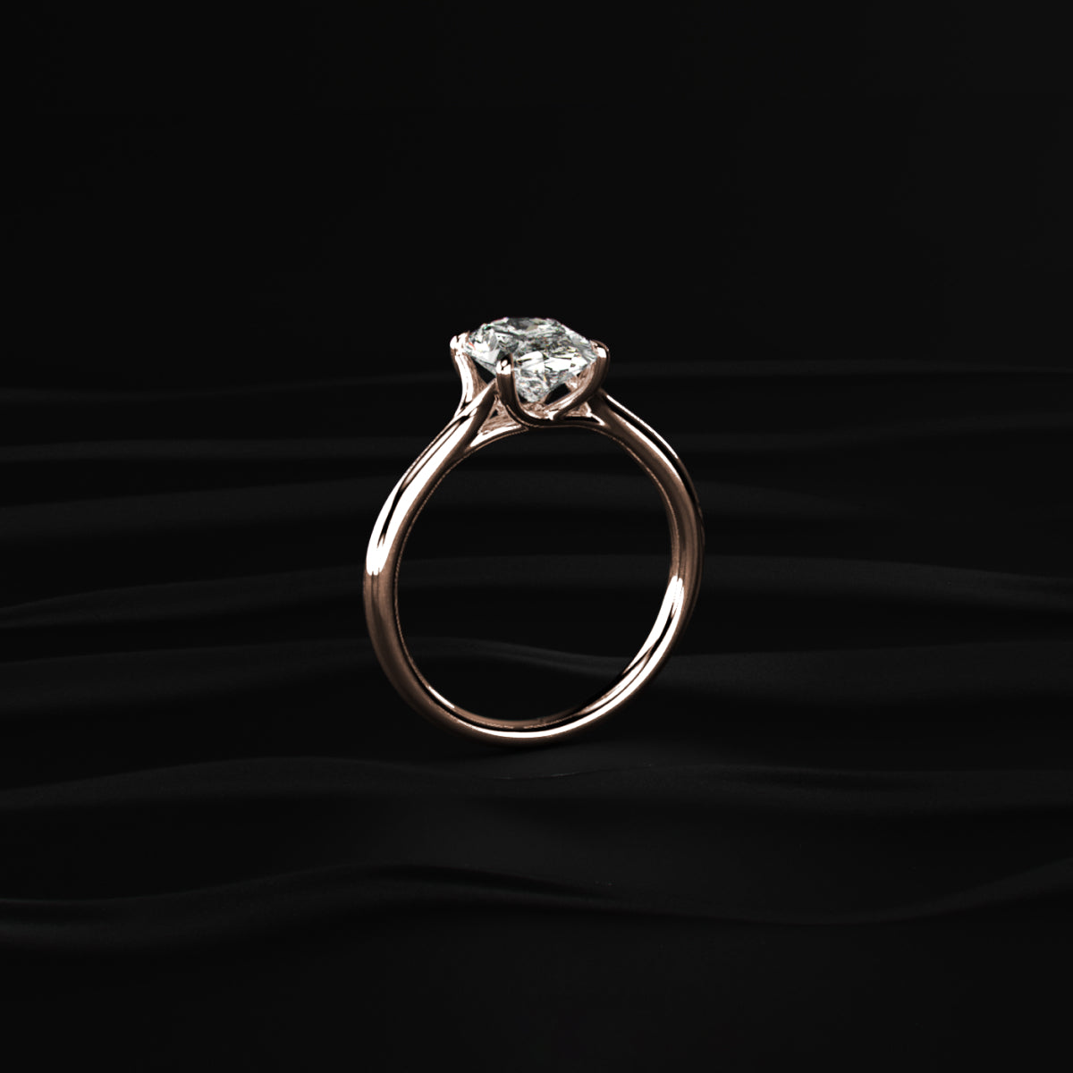 Oval Solitaire Engagement Ring With Mystique Stone