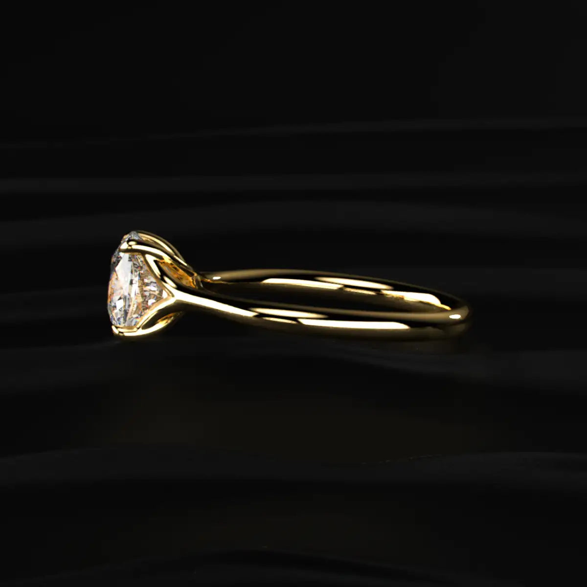 Cushion Solitaire Split Shank Engagement Ring