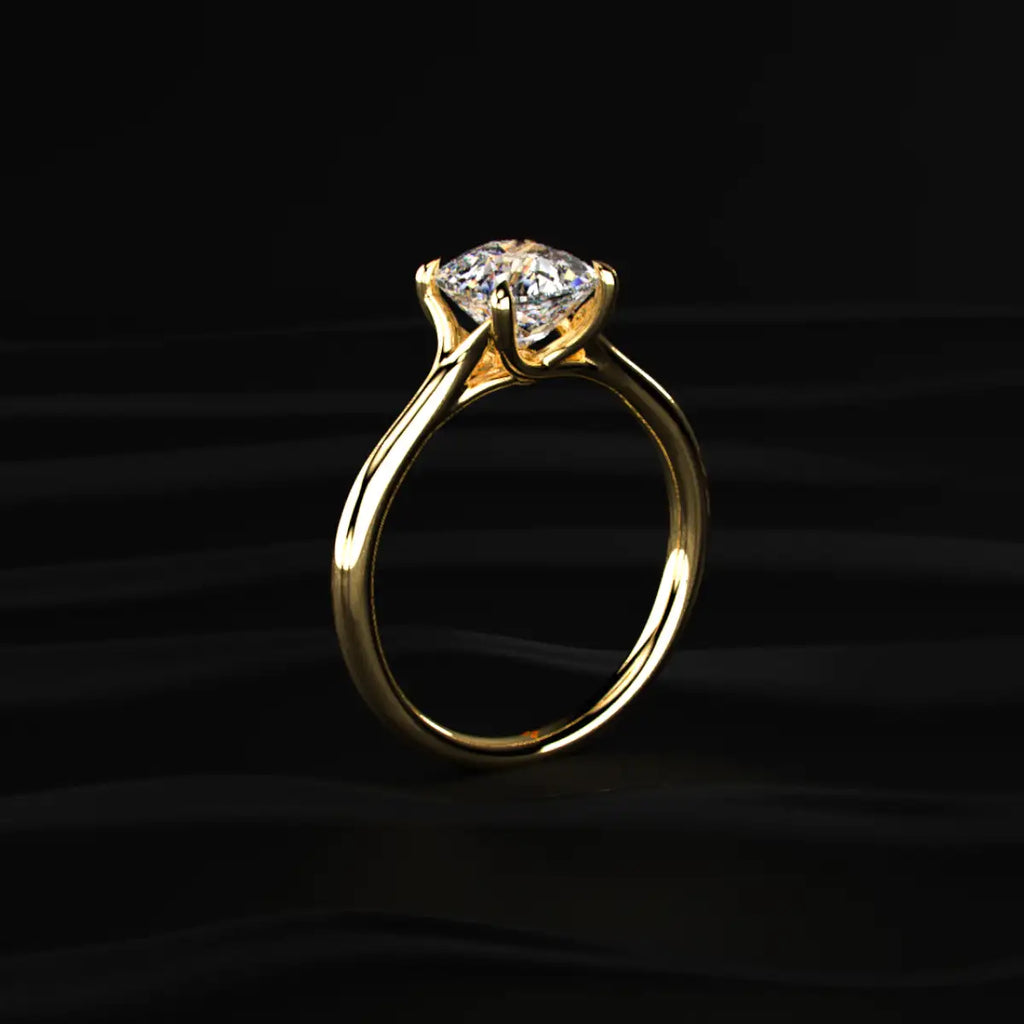 Cushion Solitaire Split Shank Engagement Ring