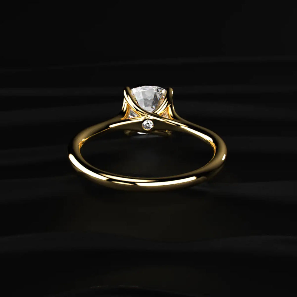 Cushion Solitaire Split Shank Engagement Ring