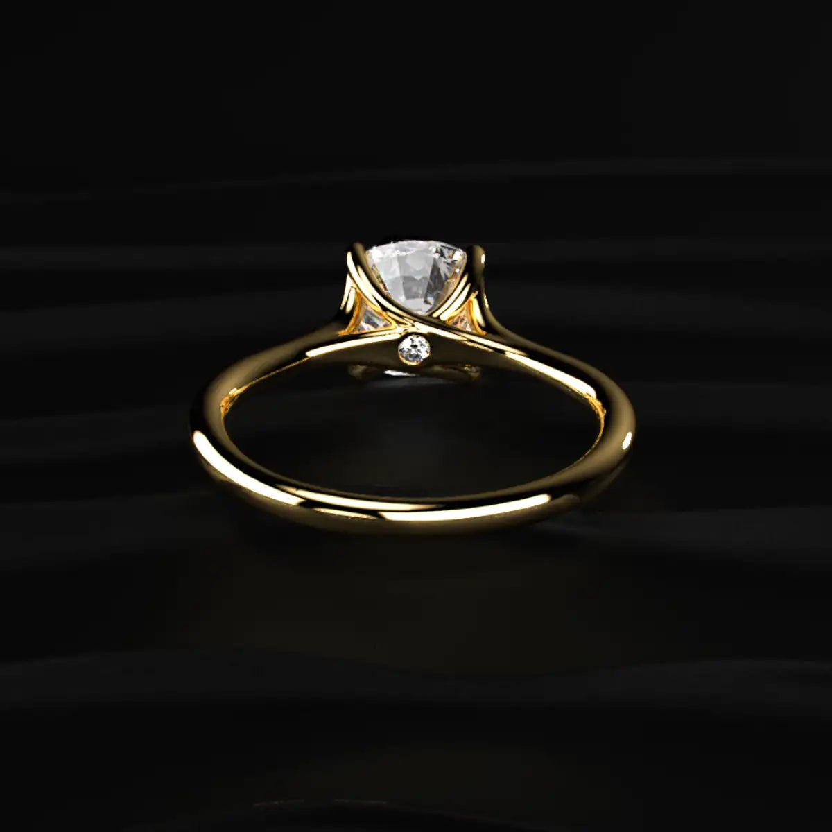 Cushion Solitaire Split Shank Engagement Ring