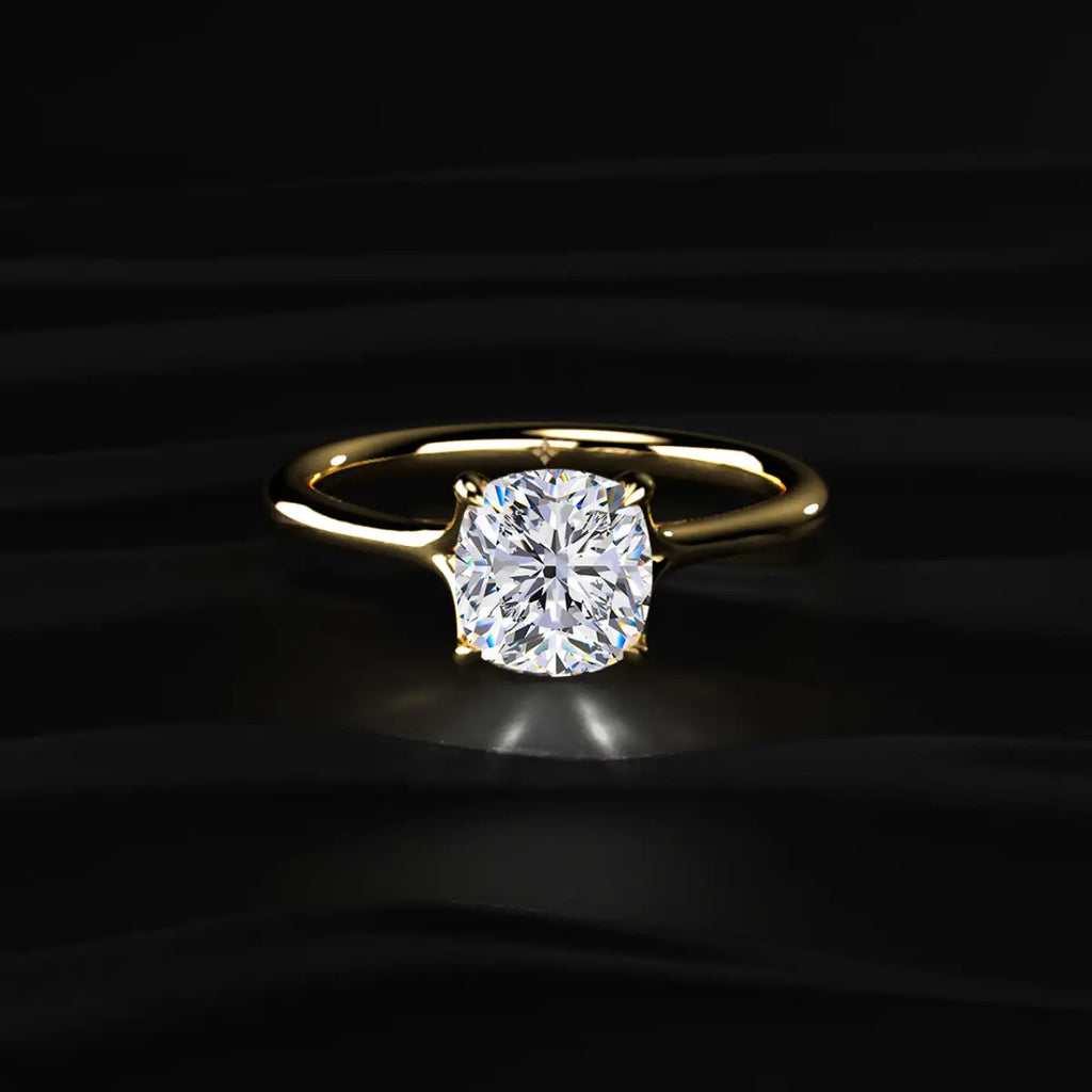 Cushion Solitaire Split Shank Engagement Ring