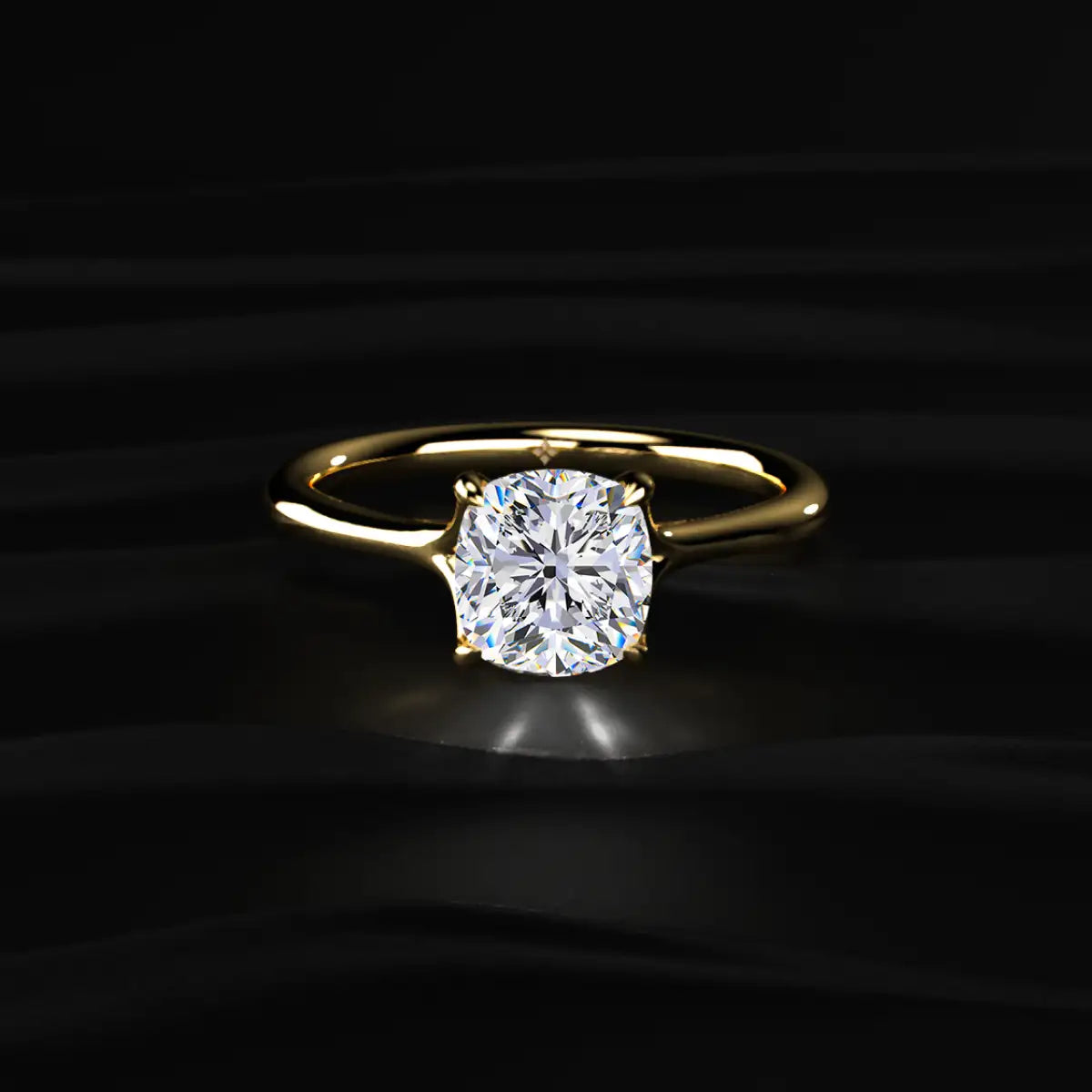 Cushion Solitaire Split Shank Engagement Ring
