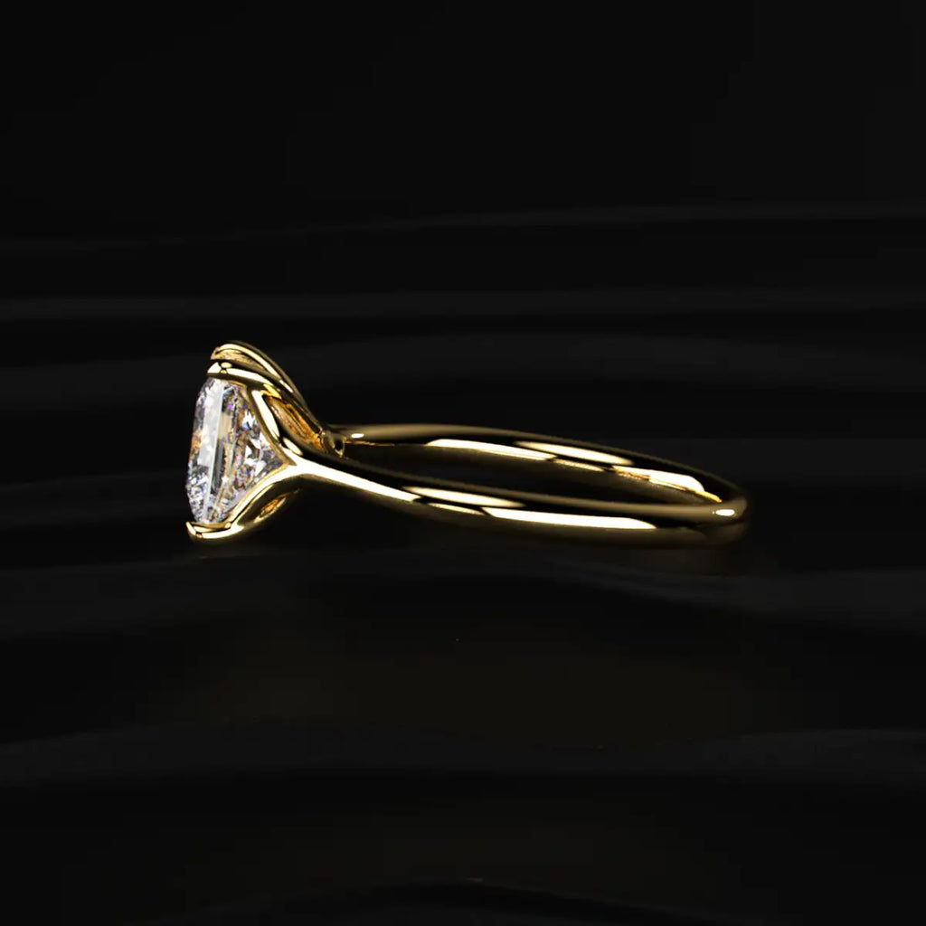 Princess Solitaire Split Shank Engagement Ring