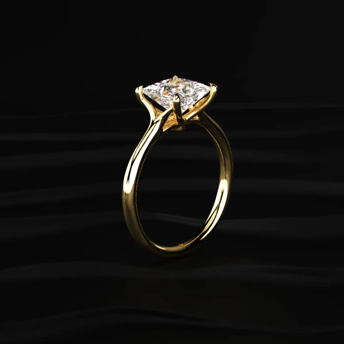Princess Solitaire Split Shank Engagement Ring