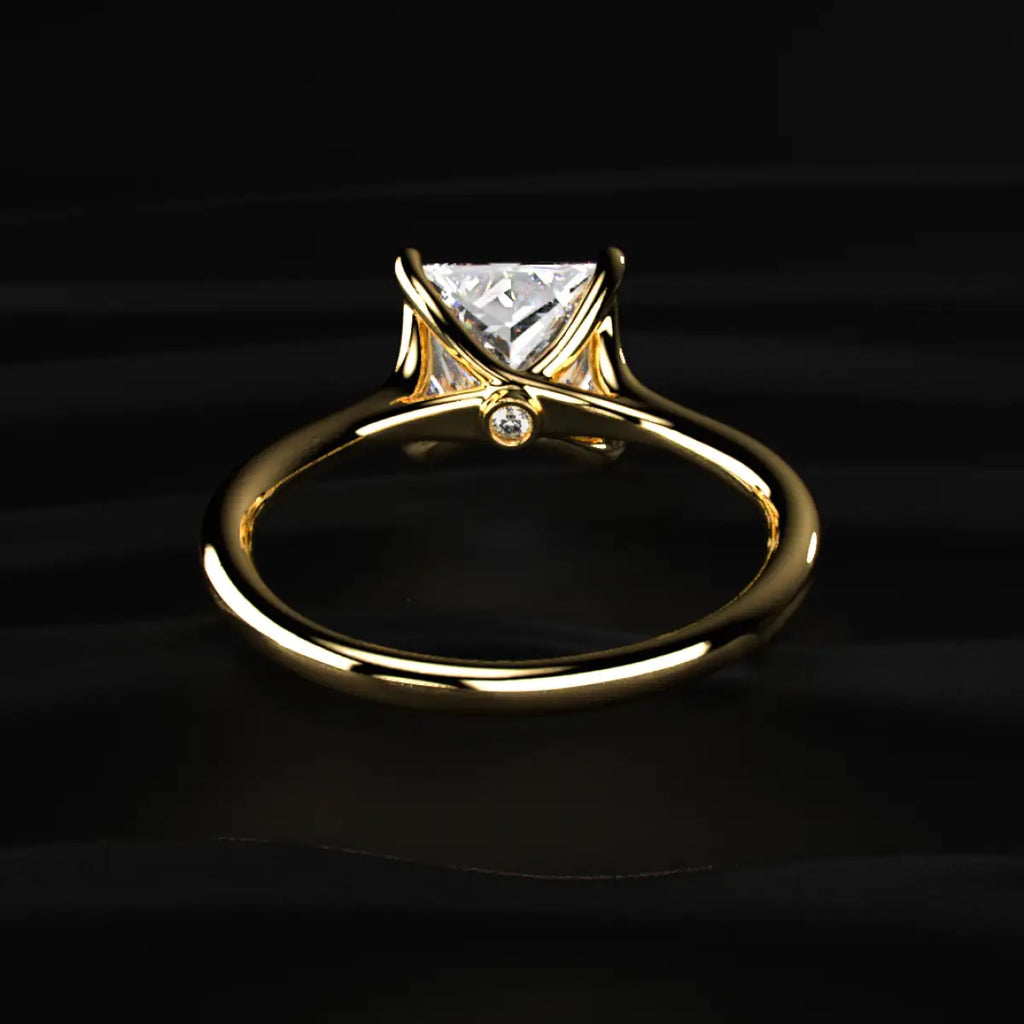 Princess Solitaire Split Shank Engagement Ring