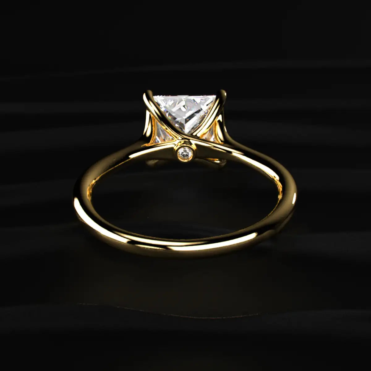 Princess Solitaire Split Shank Engagement Ring