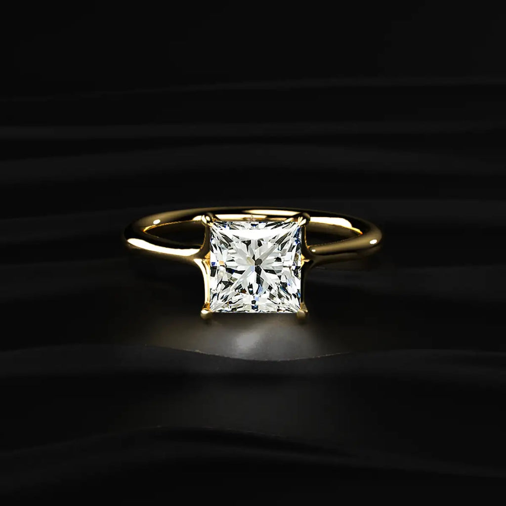 Princess Solitaire Split Shank Engagement Ring