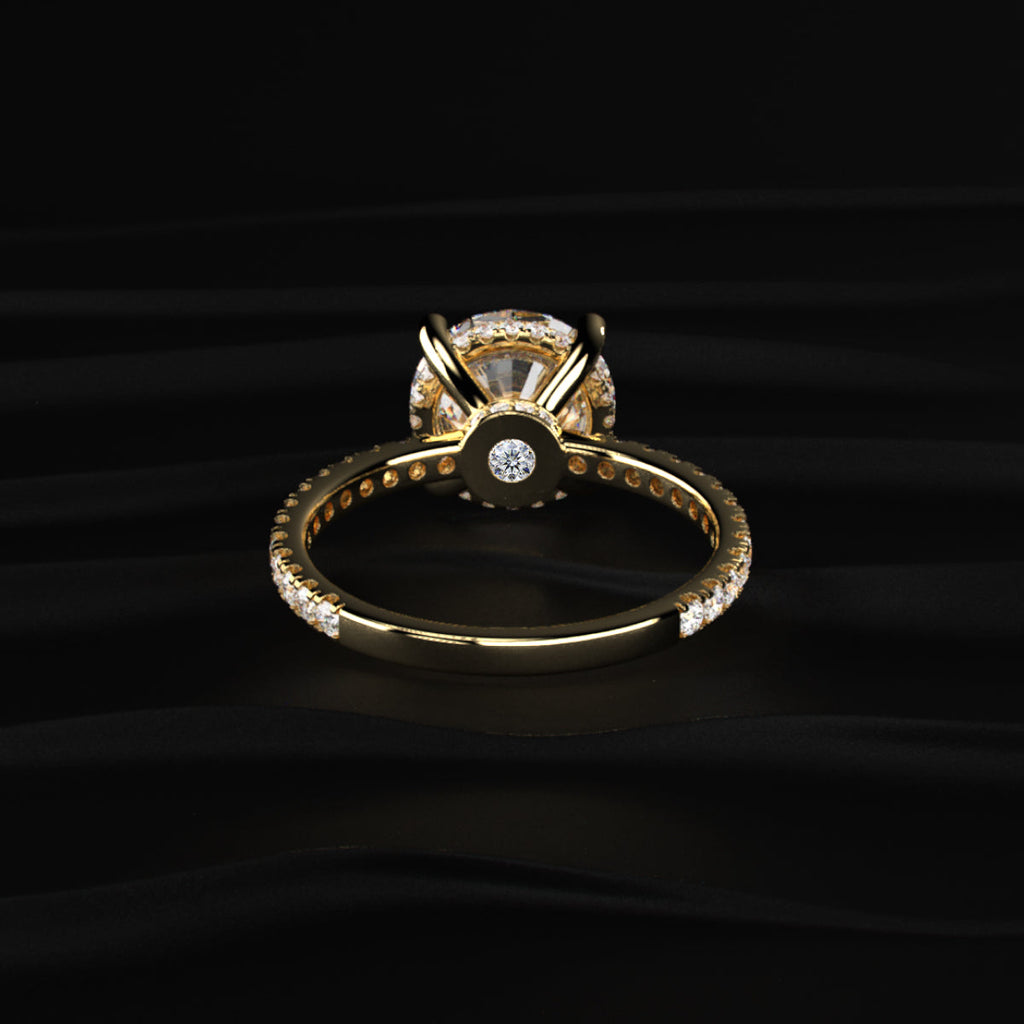 Round Diamond Ring With Hidden Halo
