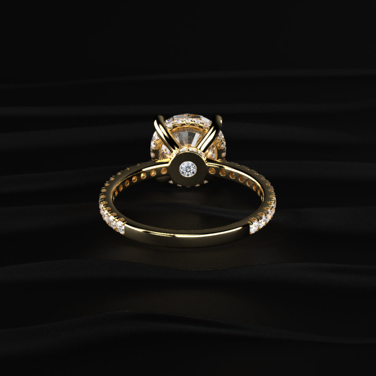Round Diamond Ring With Hidden Halo