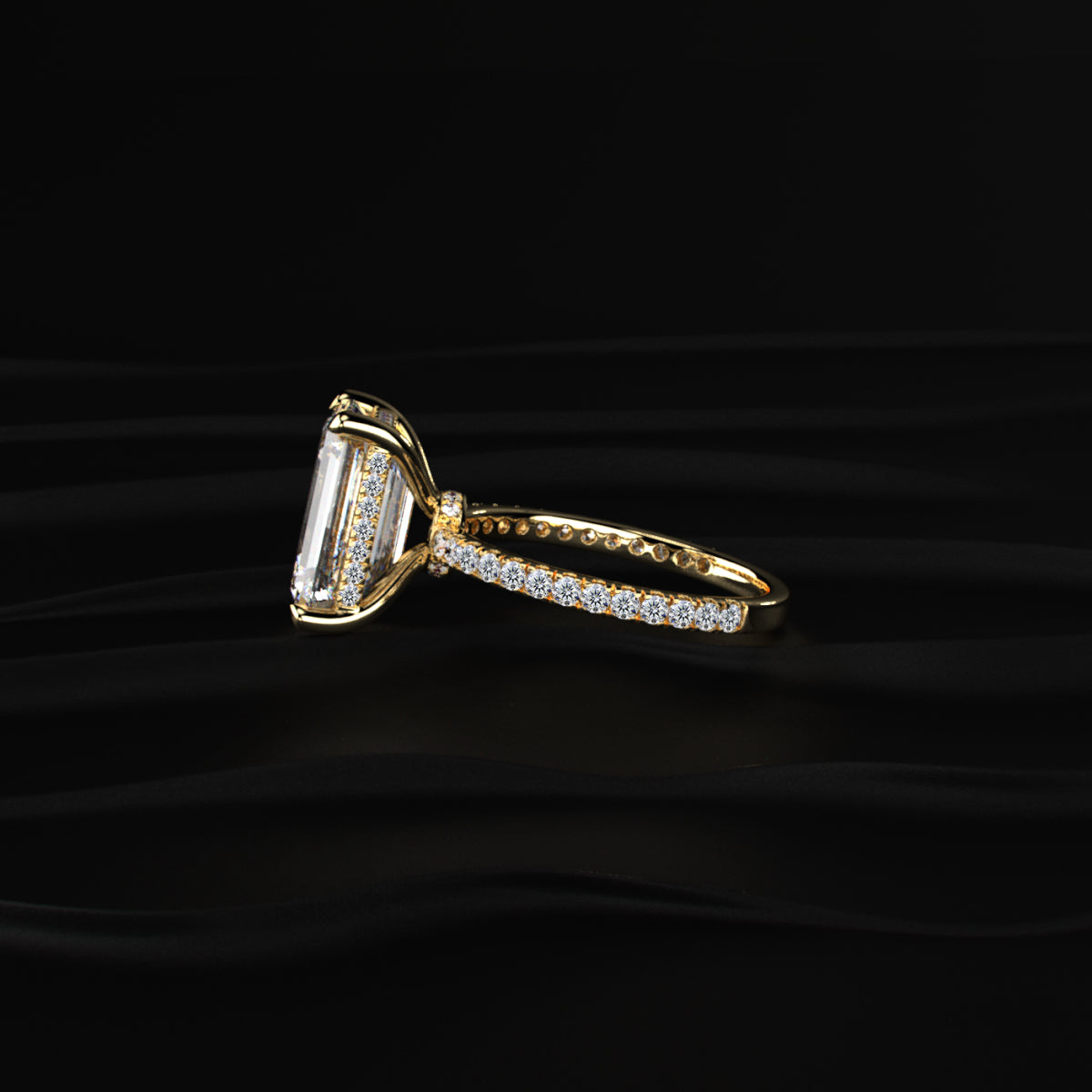Radiant Engagement Ring Hidden Halo
