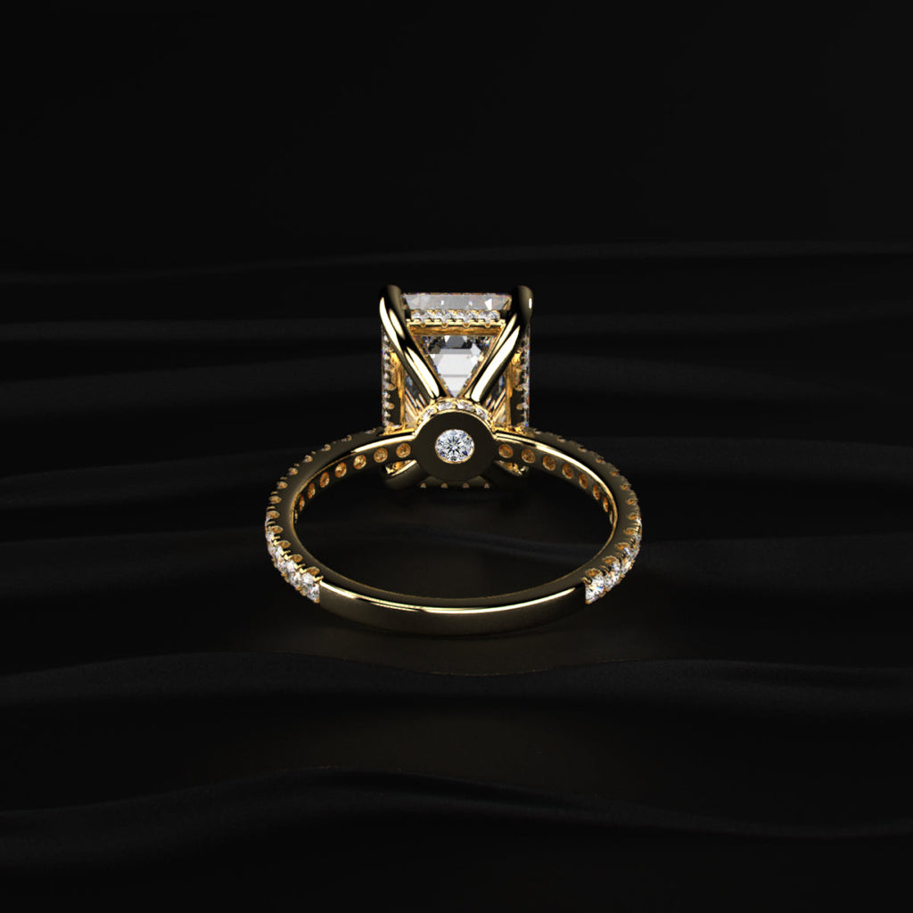 Radiant Engagement Ring Hidden Halo