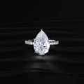 Pear Hidden Halo Engagement Ring