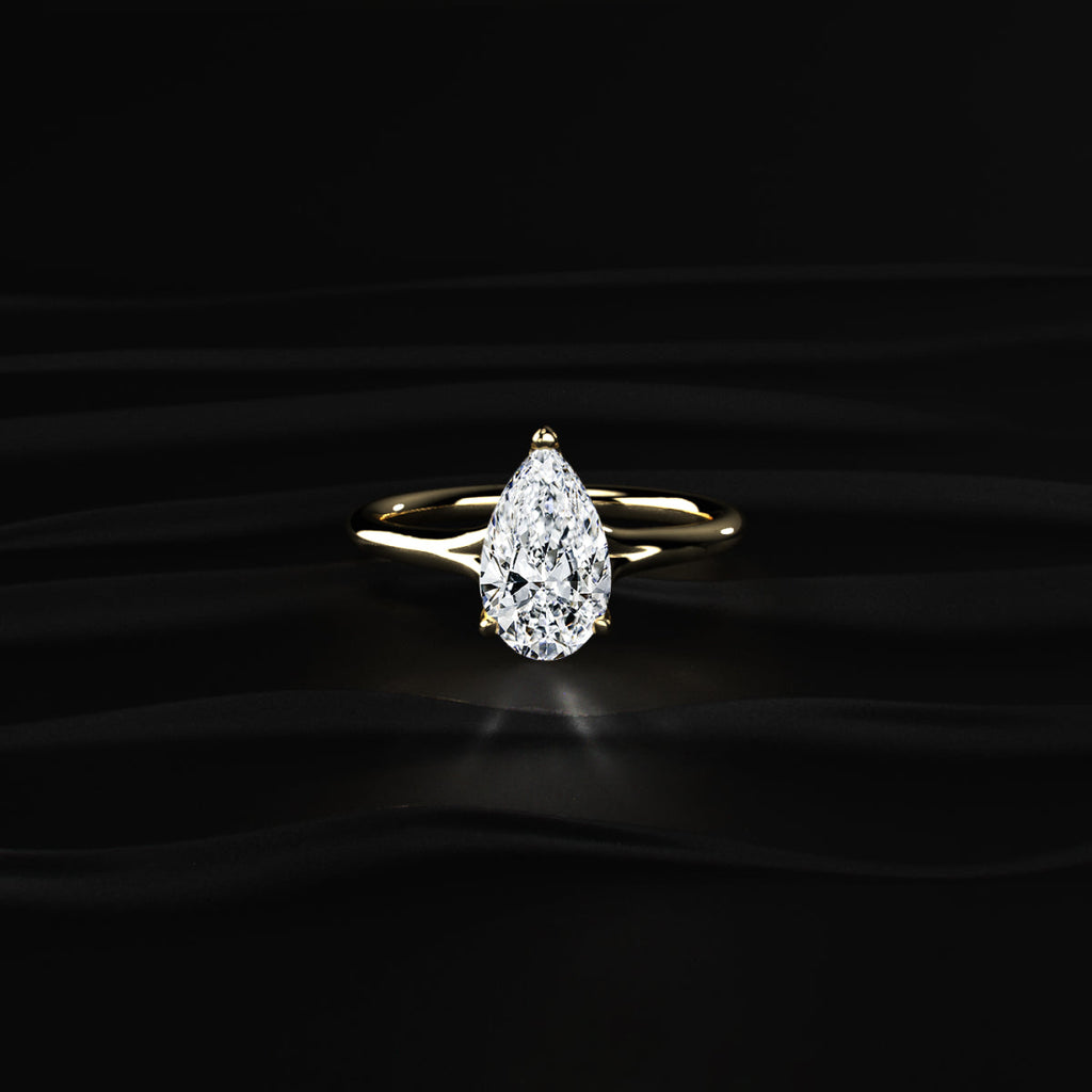 Pear Shaped Solitaire Diamond Ring