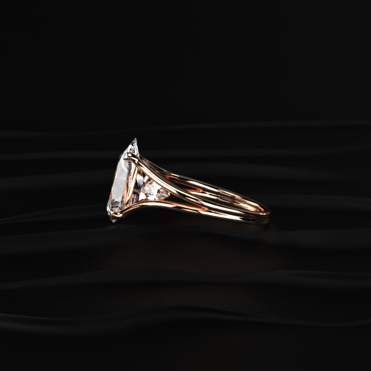 Pear Trilogy Engagement Ring