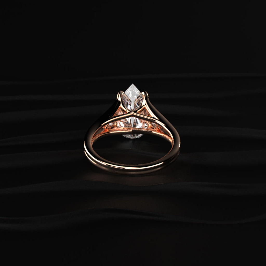 Pear Trilogy Engagement Ring