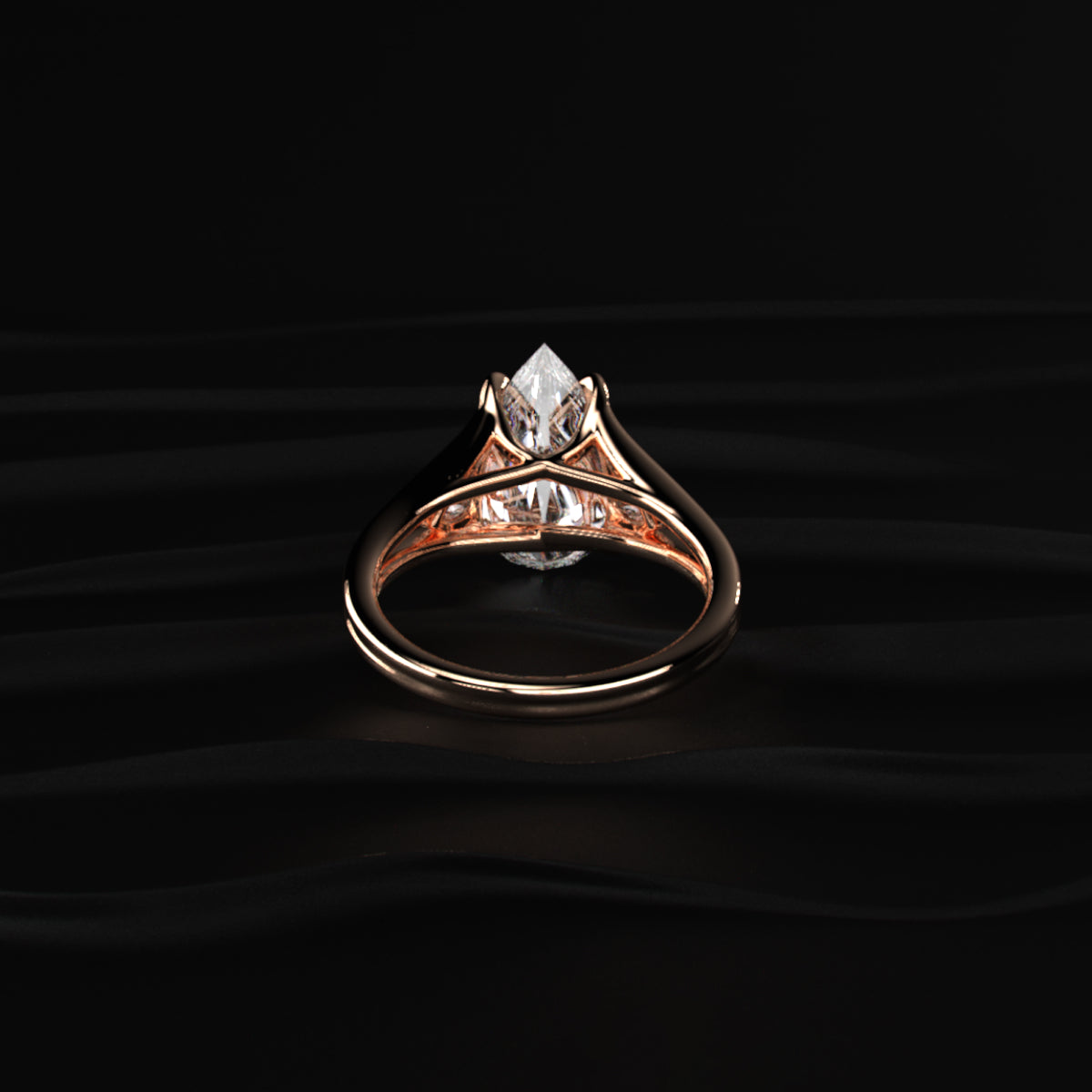 Pear Trilogy Engagement Ring