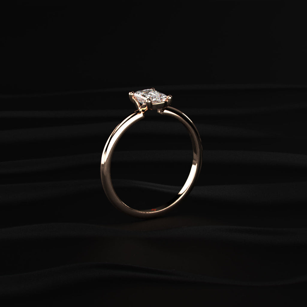 0.5Ct Emerald Cut Solitaire Ring
