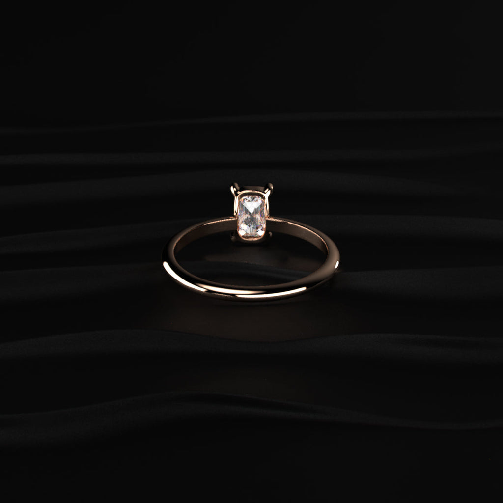 0.5Ct Emerald Cut Solitaire Ring