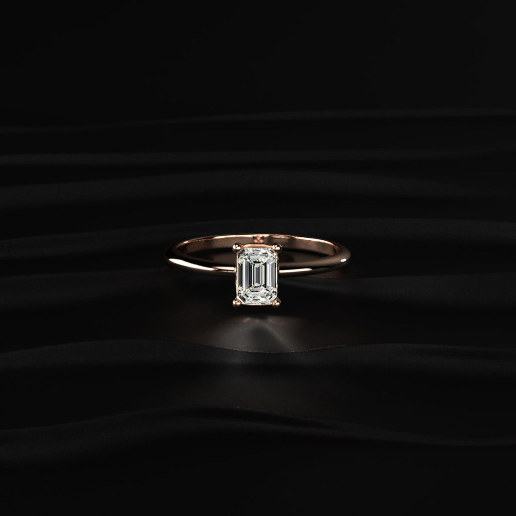 0.5Ct Emerald Cut Solitaire Ring