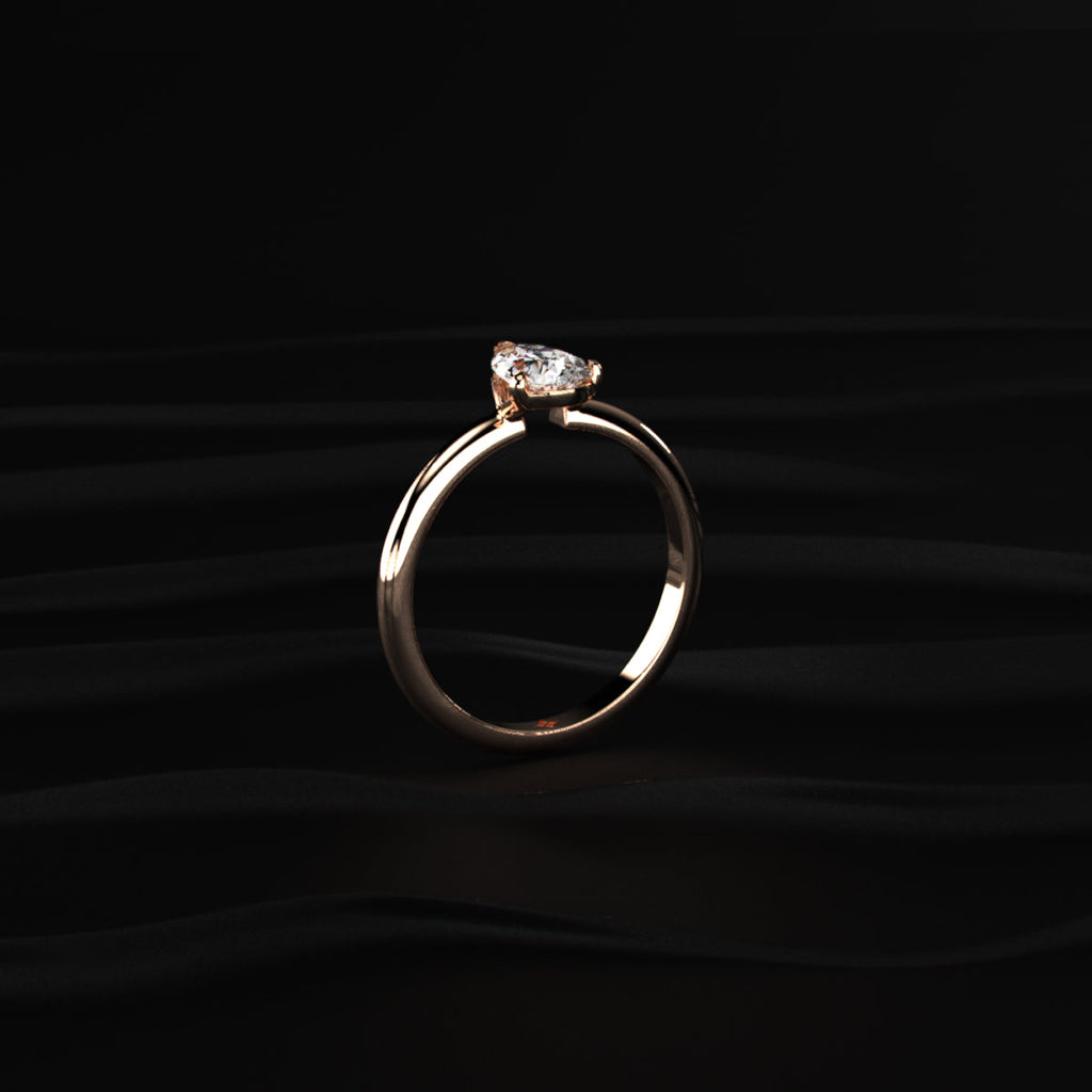 0.5Ct Pear Shape Solitaire Ring