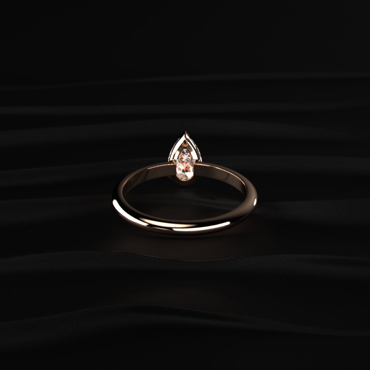 0.5Ct Pear Shape Solitaire Ring