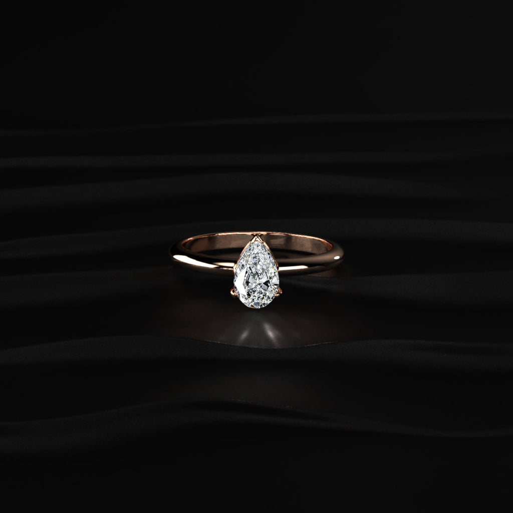 0.5Ct Pear Shape Solitaire Ring