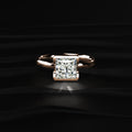 Half Bezel Princess Cut Engagement Ring
