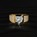 Heart Shape Solitaire With Grain Setting Ring For Male