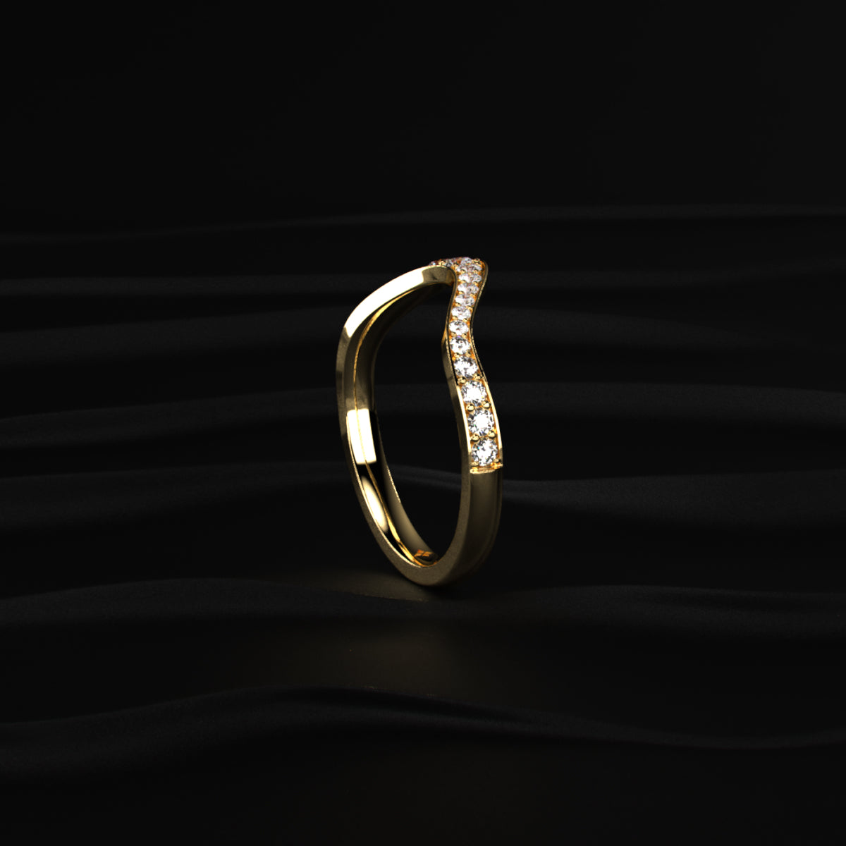 Curved Diamond Stacking Band