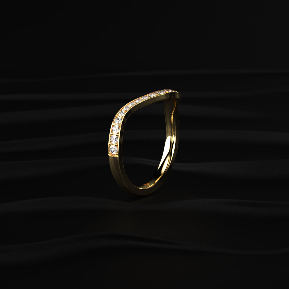 Curved Diamond Stacking Band