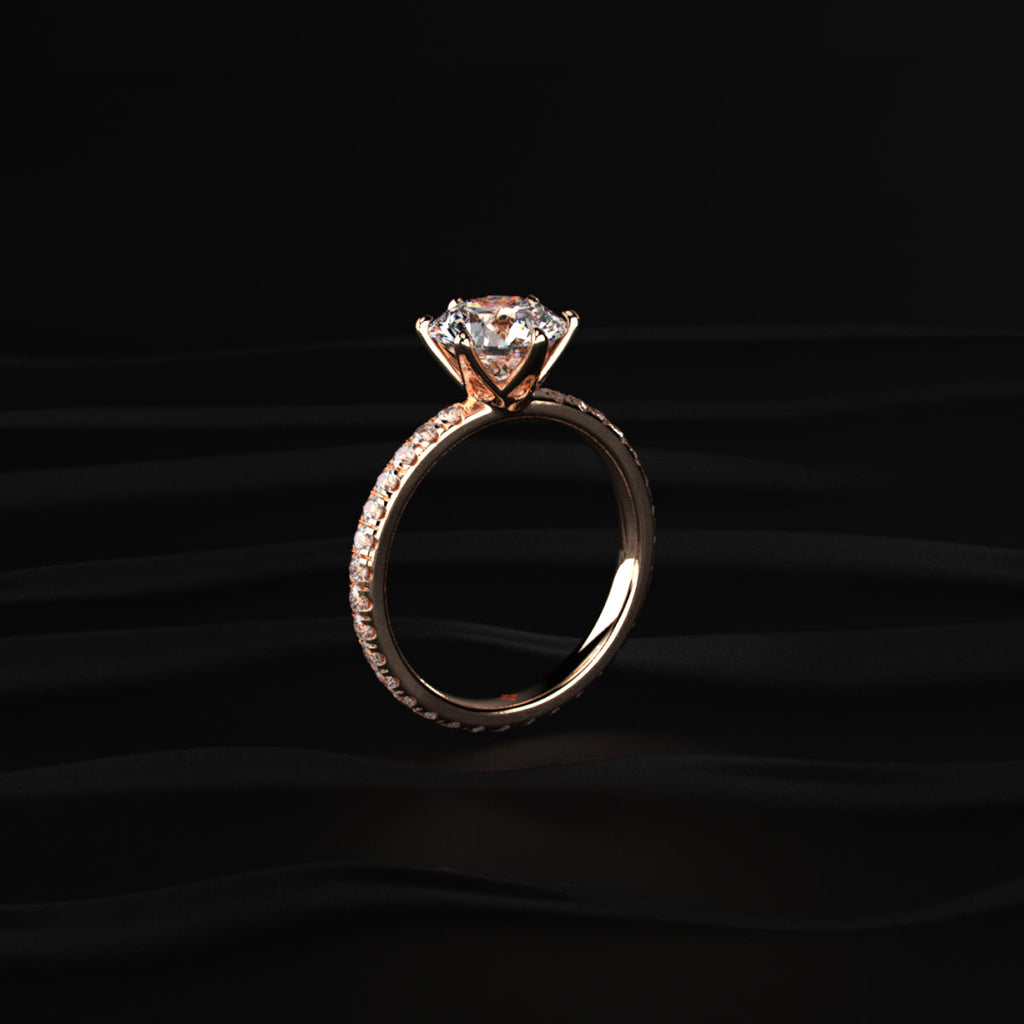 0.5ct Round Diamond Pave Engagement Ring